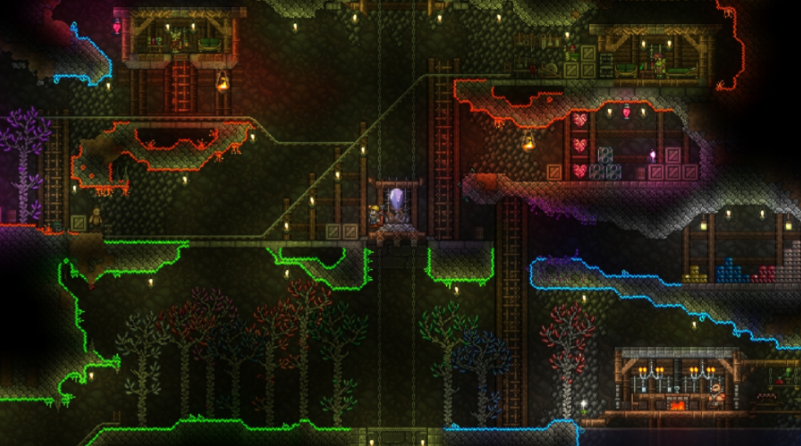 泰拉瑞亚地狱建筑怎么找