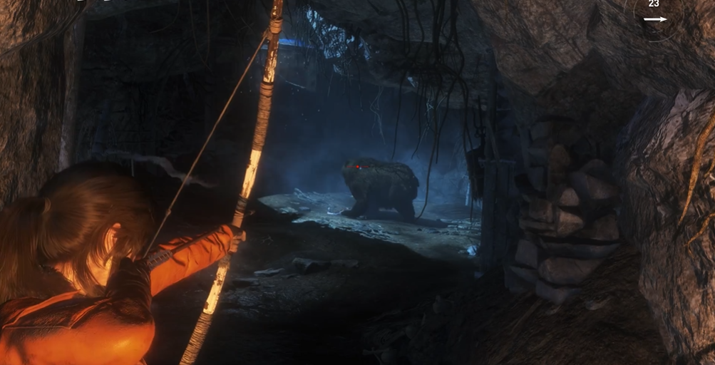 古墓丽影崛起黑熊怎么打